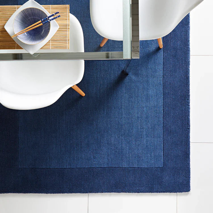 Origins Borders 100% Pure Wool Navy Rug