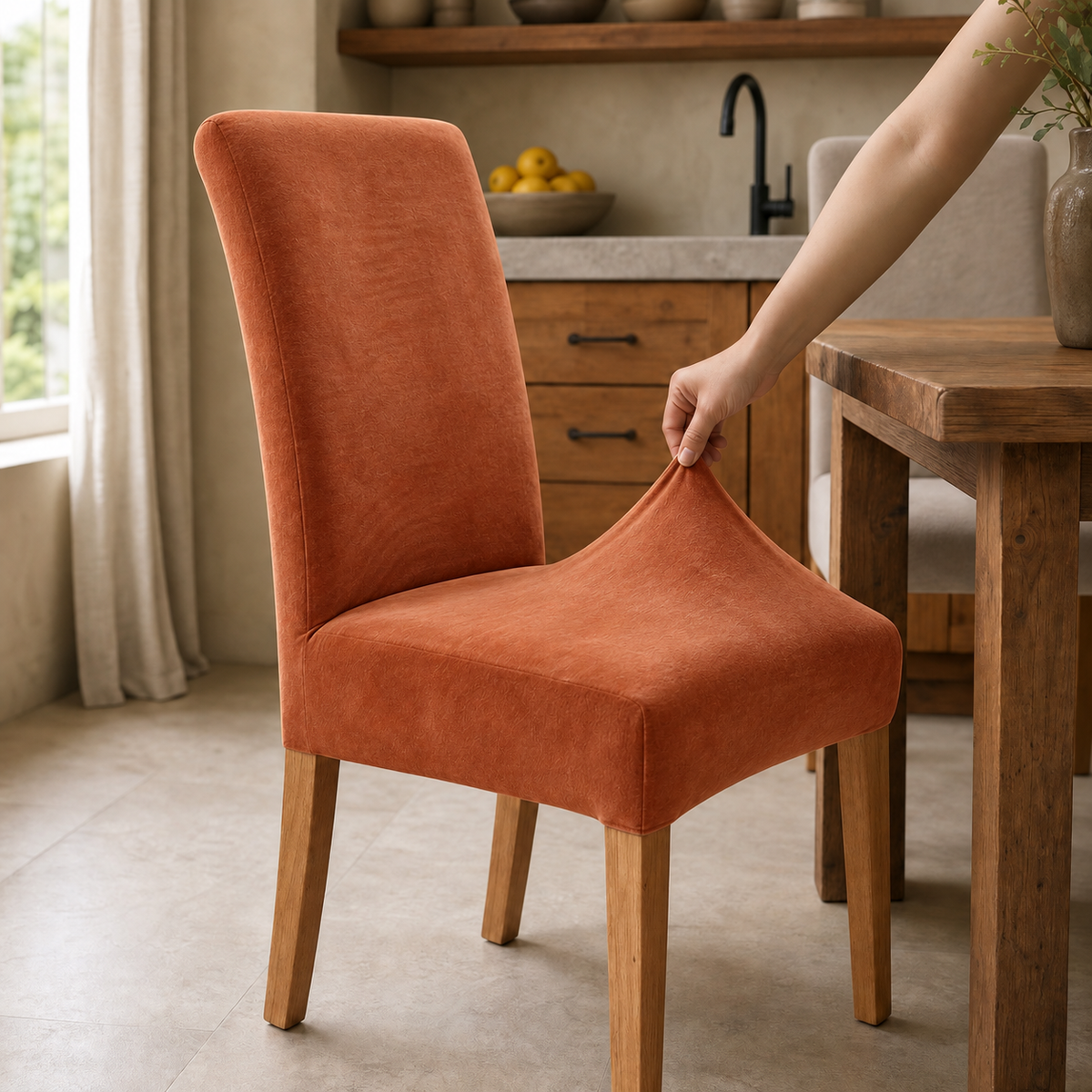 Soft Suede Stretch Dining Chair Covers
