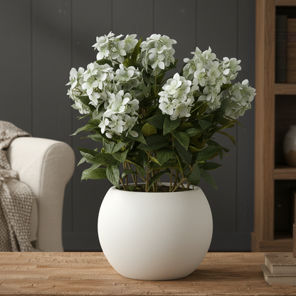 Faux Large Green Hydrangea Plant In Pot