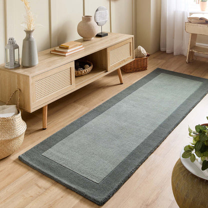 Origins Borders 100% Pure Wool Sage Green Rug