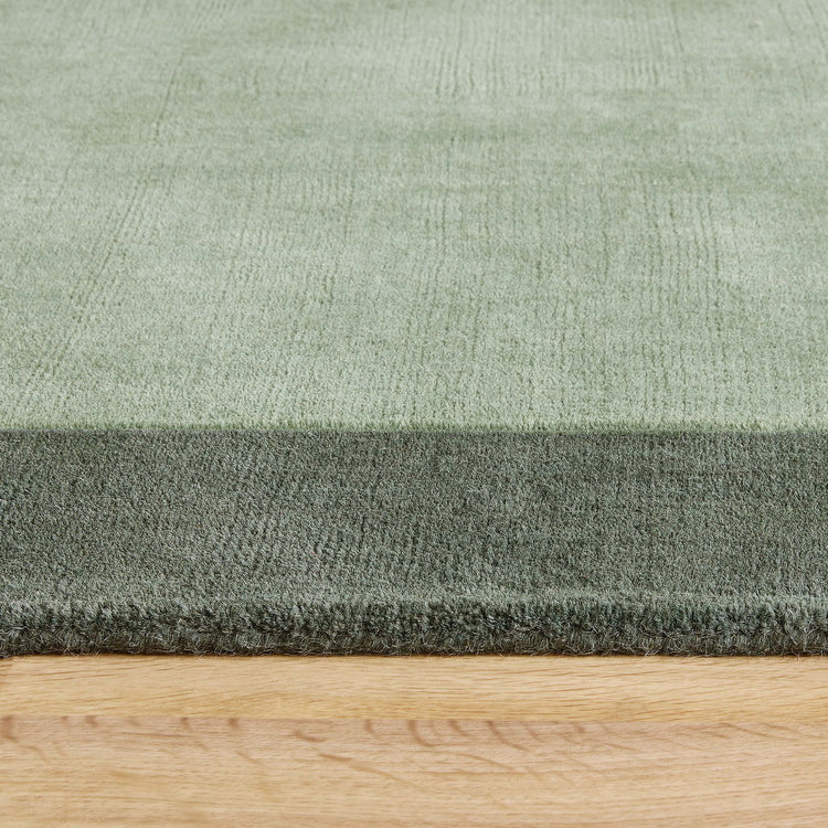 Origins Borders 100% Pure Wool Sage Green Rug