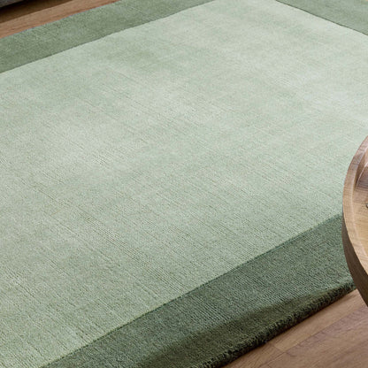 Origins Borders 100% Pure Wool Sage Green Rug
