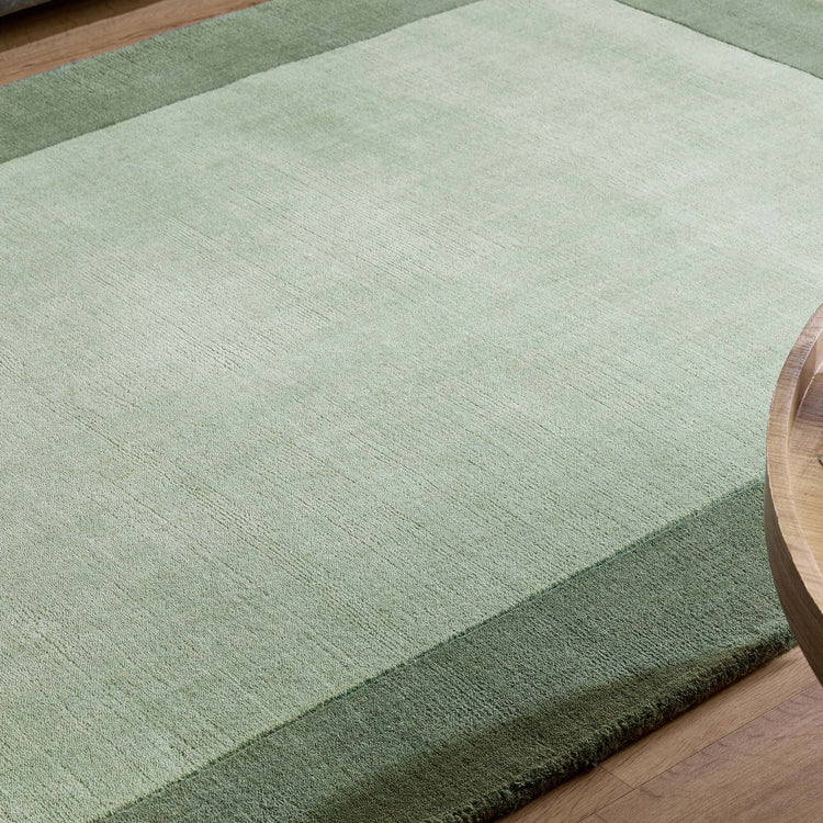 Origins Borders 100% Pure Wool Sage Green Rug
