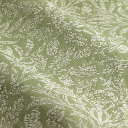 Acorn Tonal Matt Jacquard Pencil Pleat Curtains - Sage