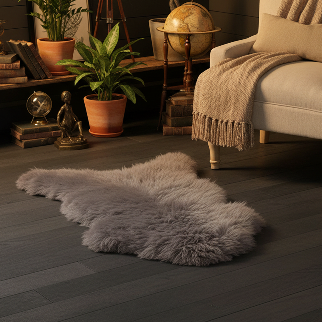 Grey Luxury British Sheepskin Rug