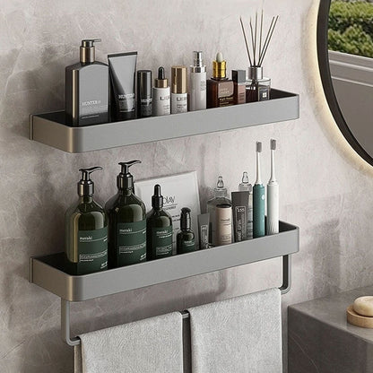 Estantes de baño contemporáneos, elegantes y de color gris