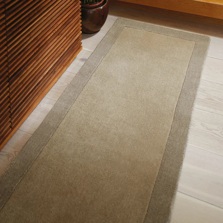 Origins Borders 100% Pure Wool Taupe Rug