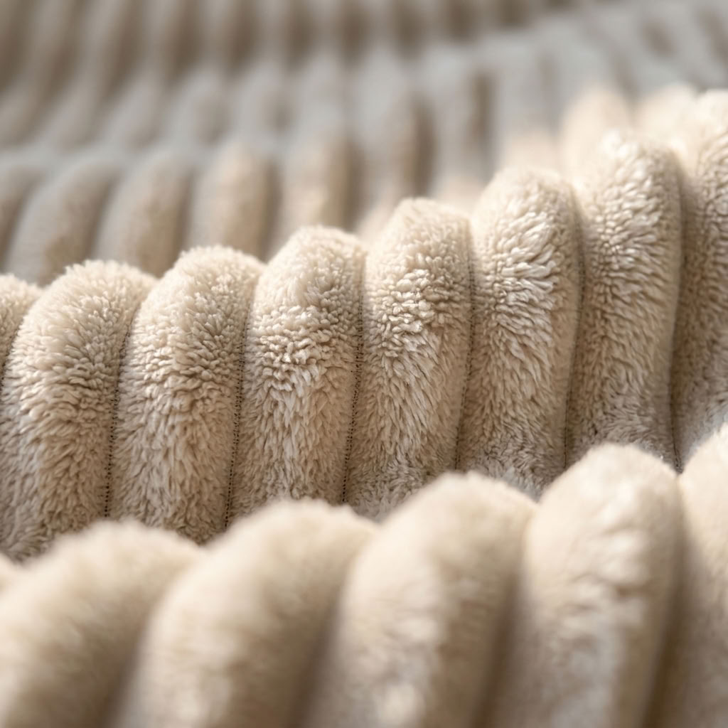 Chunky Ribbed Fleece Throw Blanket