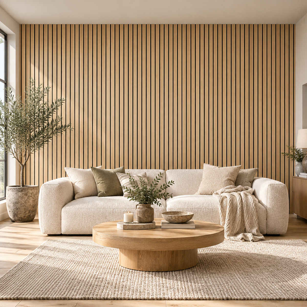 Peel and Stick Wood Slat Wall Panels