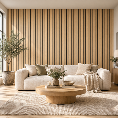 Peel and Stick Wood Slat Wall Panels