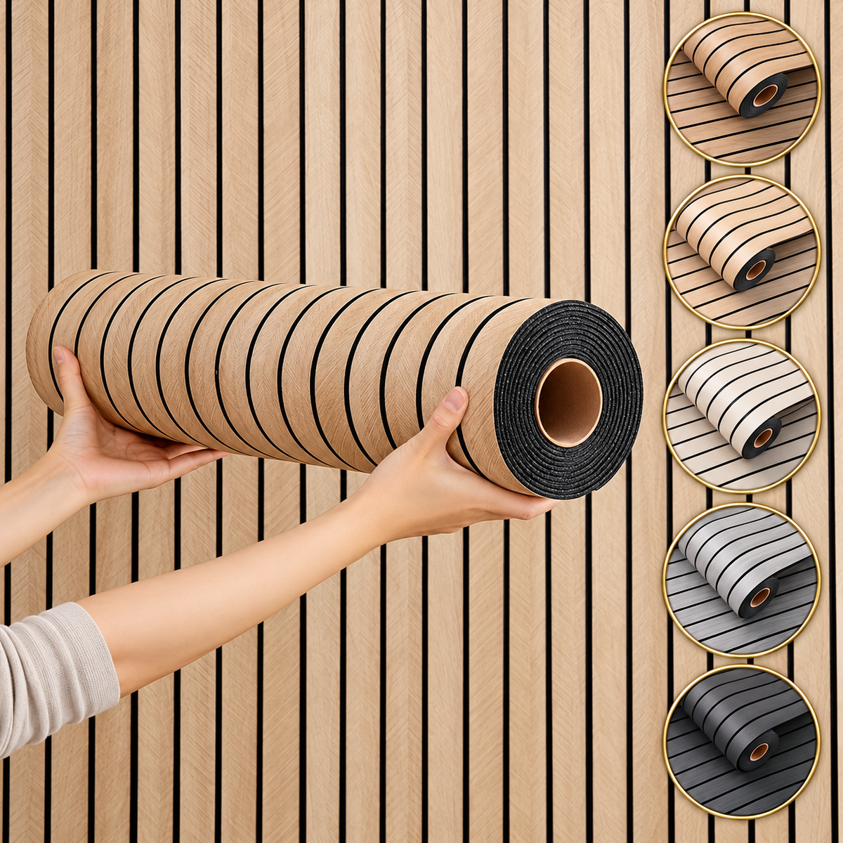 Peel and Stick Wood Slat Wall Panels