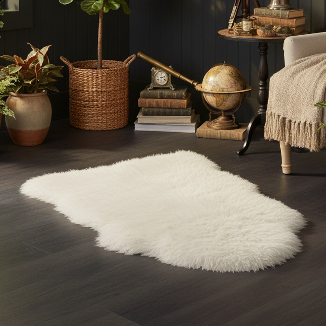 White Luxury New Zealand Sheepskin Rug