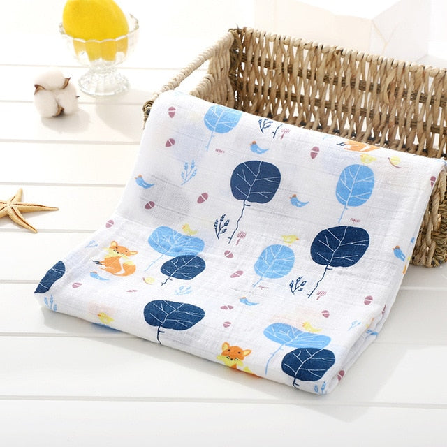 Blue Tree Swaddle Blanket