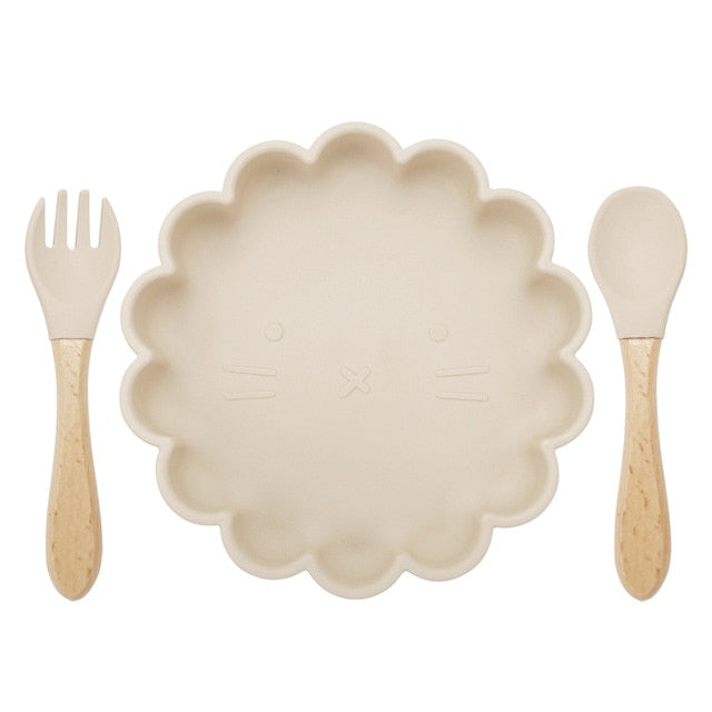 Silicon Plate, Fork & Spoon Set