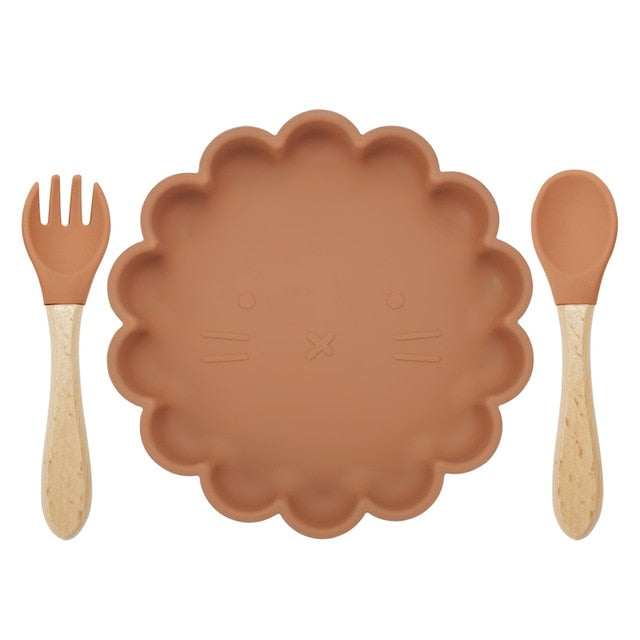 Silicon Plate, Fork & Spoon Set